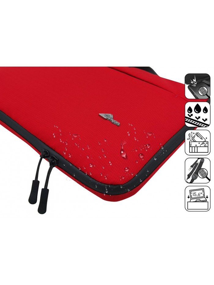 CANYON Casy Plus 15,6" Su Geçirmez Tam Açılır Shock Protect Laptop Çantası Kırmızı